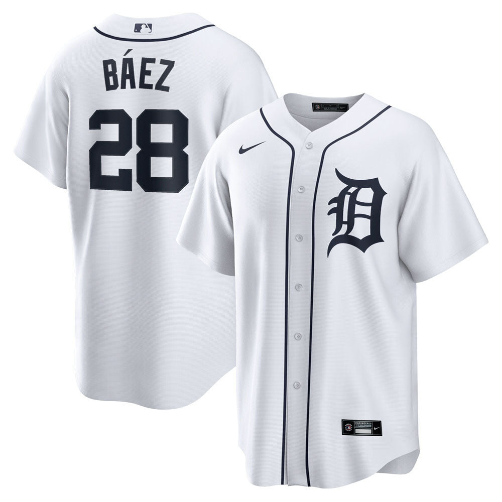 Men's Detroit Tigers Javier Baez Home Player Jersey - White