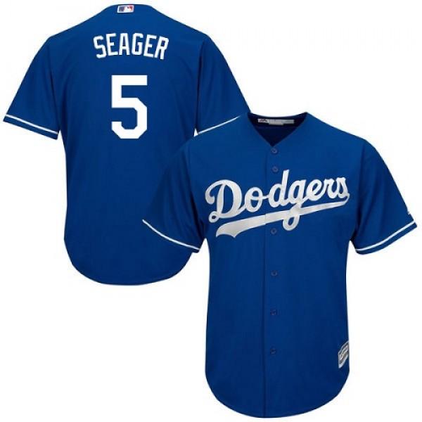 Mens Los Angeles Dodgers Corey Seager Cool Base Replica Jersey Royal Blue