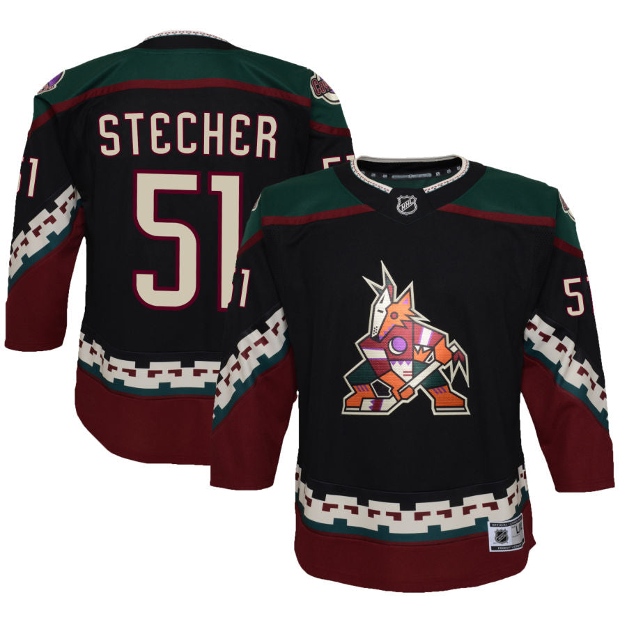 Troy Stecher Arizona Coyotes Youth 2021/22 Home Premier Jersey - Black