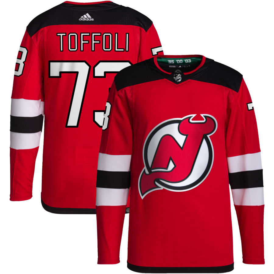 Tyler Toffoli New Jersey Devils adidas Home Primegreen Authentic Pro Jersey - Red