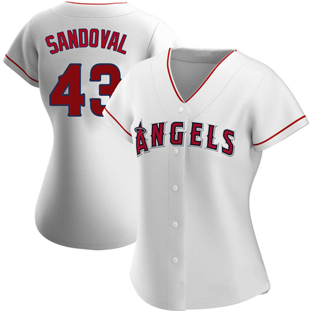 Women's Los Angeles Angels Patrick Sandoval Cool Base Replica Home Jersey - White